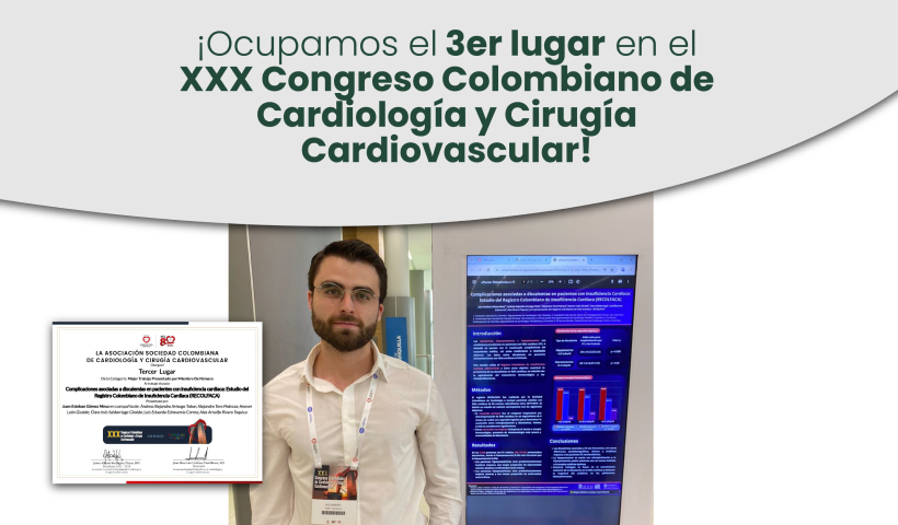¡Ocupamos el 3er lugar en el XXX Congreso Colombiano de Cardiología y Cirugía Cardiovascular!