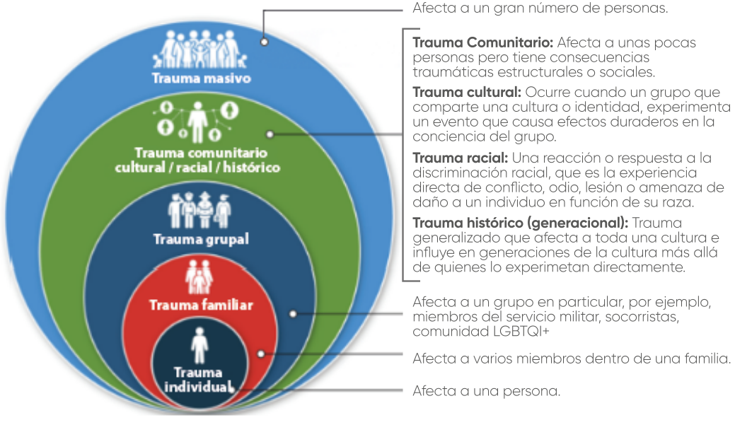 Niveles de la experiencia adversa y tipos de trauma
